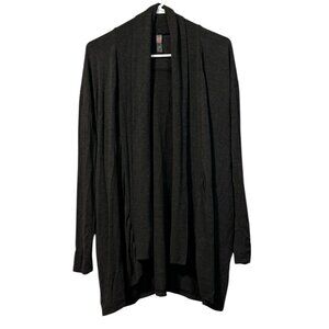 Mono B Cardigan Women's Medium Black‎ 100% Long Sleeve Open Front Athleisure